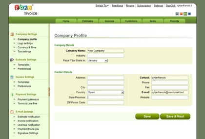 Zoho Invoice
