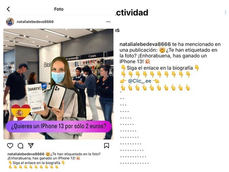 "Enhorabuena, has ganado un iPhone 13": el bombardeo en Instagram es una estafa pero hay formas de evitarlo