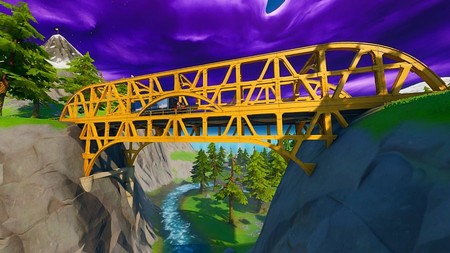 Desafío Fortnite: baila en un puente de acero verde, en un puente de acero amarillo y en un puente de acero rojo. Solución