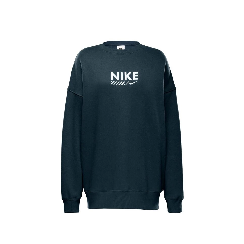 Sudadera oversize de tejido Fleece con cuello redondo de Mujer
 