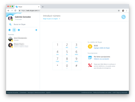 Skype Web Feo