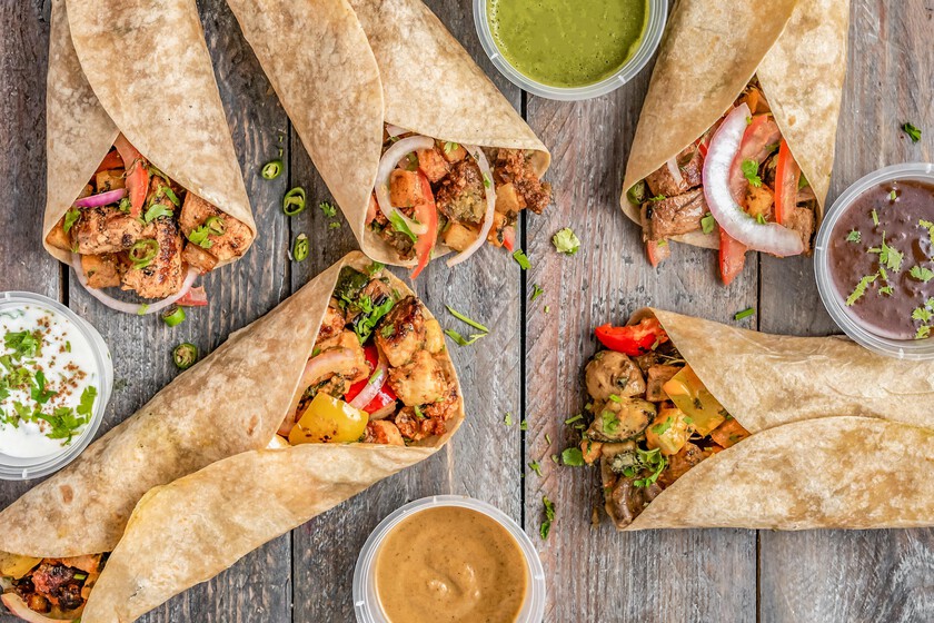 Cinco recetas de burritos. Recetas rápidas y prácticas para llevar como