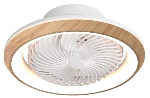 DUPI Ventilador Plafón de Techo con Luz LED giratorio