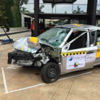 El Chevrolet Aveo probado por Latin NCAP recibe a los participantes de una conferencia mundial sobre…seguridad automotriz