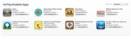 Colección de aplicaciones en la App Store que hacen uso de AirPlay