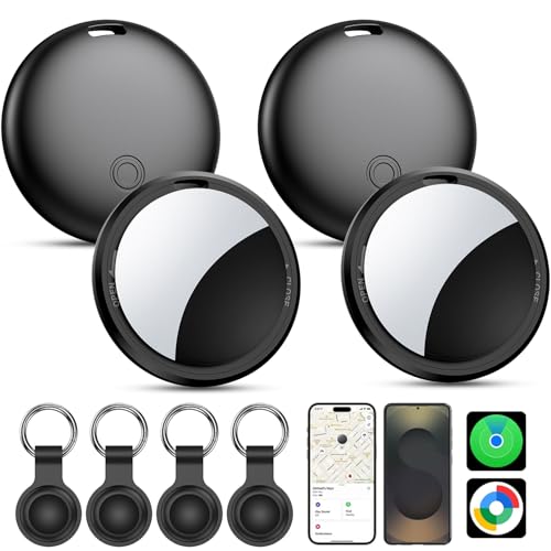Air Tracker Android y iOS,Localizador de Objetos Bluetooth 4 Pack Compatible con Apple Buscar y Google