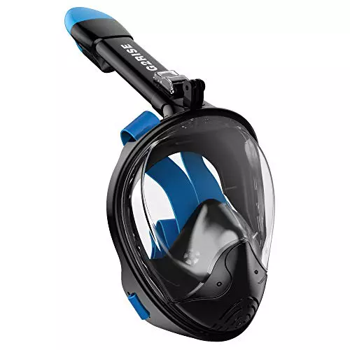G2RISE Máscara de Buceo, Máscara de Snorkel de Cara Completa 180 Vista Panorámica con Montaje de Snorkel Desmontable, Diseño Antiniebla y Plegable para Adultos y Niños