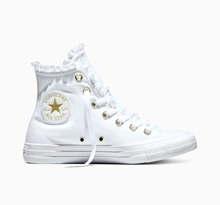 Nuevas Zapatillas Converse Bonitas Coquette Dulces Femeninas Elegantes Delicadas Blancas Primavera Volantes