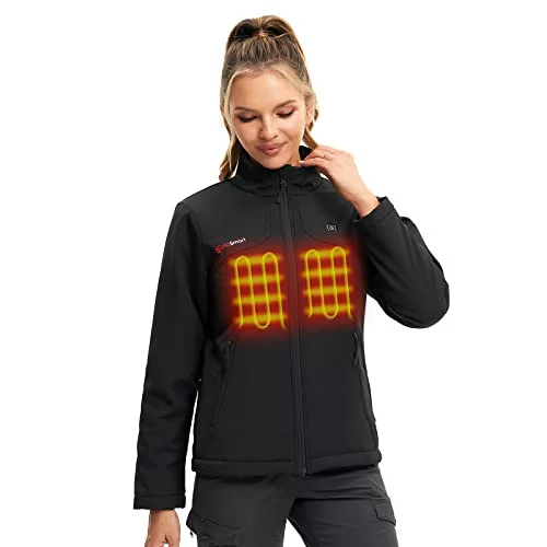 PROSmart Chaqueta Térmica Mujer Chaqueta Impermeable con Batería de 12V 