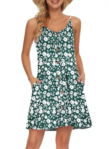 AUSELILY Vestido de Playa Informal con Cuello en V