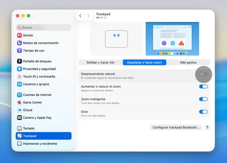 Trackpad Ajuste