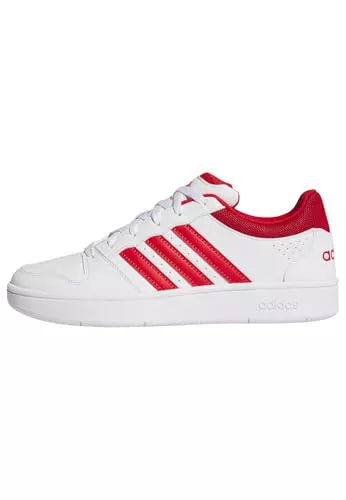 adidas Hombre Hoops Classic Shoes, FTWR White/Red/FTWR White, 44 2/3 EU