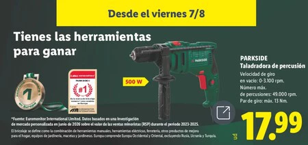 Taladradora De Percusion Parkside Folleto Lidl