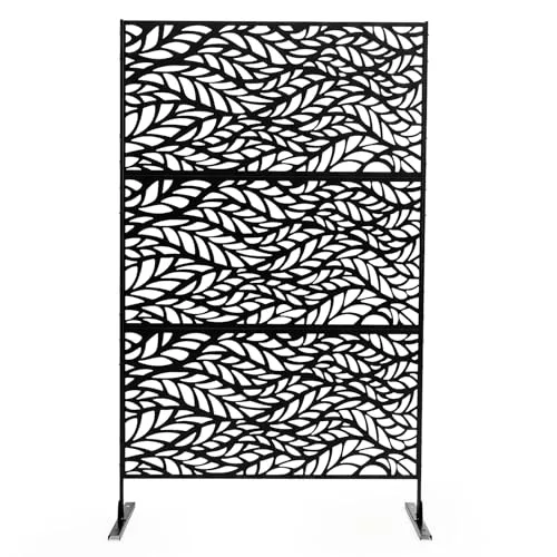 LIFEZEAL Biombo Exterior Metal 122x45x198 cm con Hojas