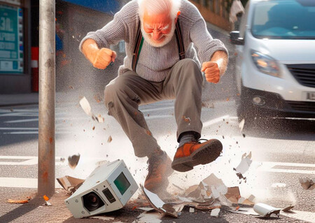 Jubilado corta tres radares con una sierra radial