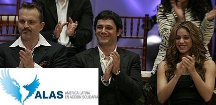 Shakira, Alejandro Sanz, Miguel Bosé, Thalía, Jennifer Lopez y Juanes unidos por la causa