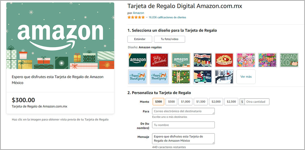 Cómo comprar una tarjeta de saldo de regalo en Amazon México el