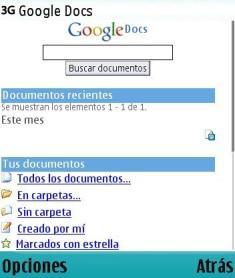 Versión móvil de Google Docs