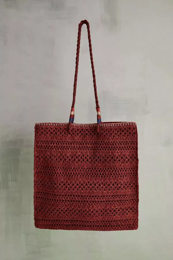 Bolso rustico rectangular marrón