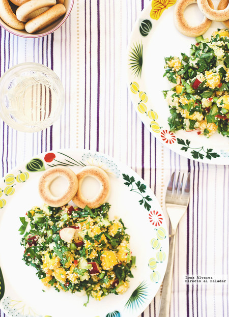 Ensalada ligera de cous cous, mango y menta. Receta