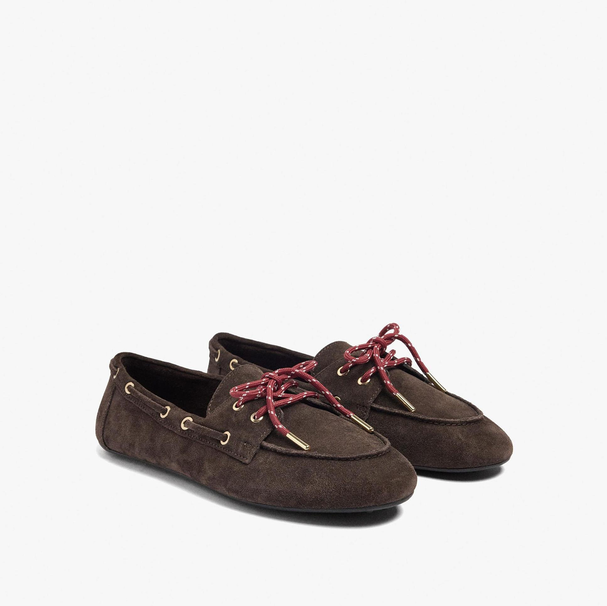 Mocasines planos de mujer de piel con lazada decorativa en liso - Parfois