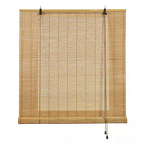 Estores enrollables de Bambú Natural para Interior Estor de cañas de bambú para Puertas y Ventanas STORESDECO Color Marrón Claro 120x175 cm