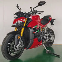 Esta moto china es una fusilada de la Ducati Steetfighter, y es tan cutre que su pata de cabra es un martillo