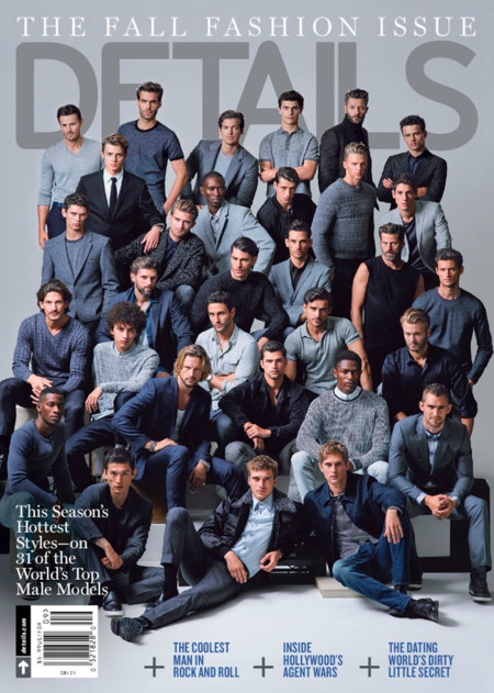 La revista 'Details' reúne a 31 top models masculinos en su portada de septiembre