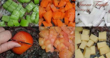 Preparación de ensalada de arroz