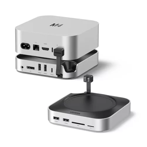 UGREEN Docking Station Compatible con Mac Mini M4 e M4 Pro Hub USB C Soporte con Carcasa M.2 NVME SSD DisplayPort 4K 240Hz 144Hz USB 3.2 4A1C 10Gbps SD TF Slot 3.5mm Aux