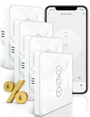 MOES Interruptor de Persianas Inteligente WiFi 2.5D, Temporizador y Control por Voz