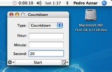 Countdown: Cuenta atrás y alarma, que puede ejecutar aplicaciones o abrir documentos