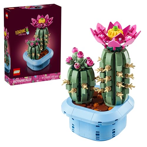 LEGO Botanicals Cactus en Flor - Planta con Maceta Artificial con 2 Cactus y Flores - Decoración de la Habitación - Regalo de Cumpleaños para Niñas de 9+ Años y Amantes de Las Plantas - 11509