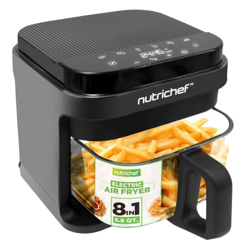 Nutrichef Freidora de Aire cesta de cristal - 5.5L