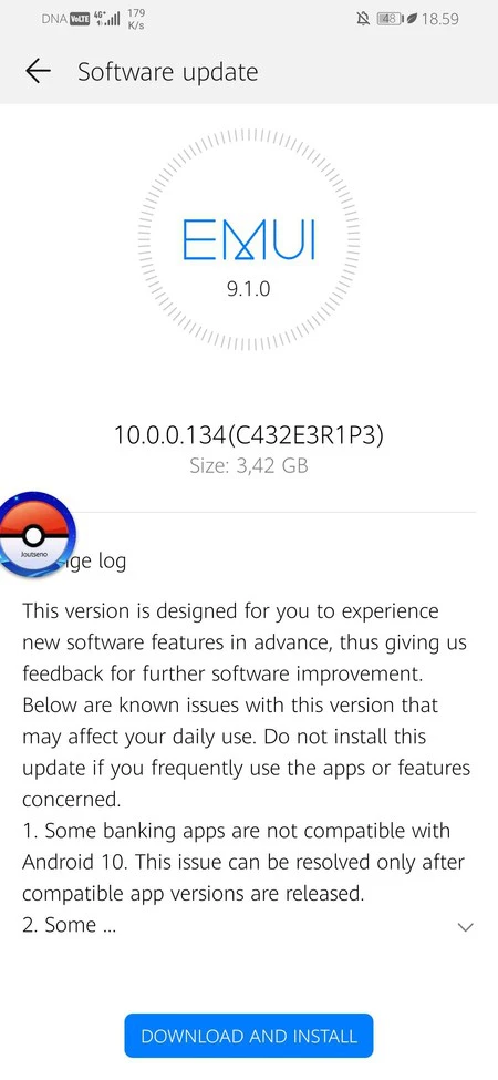 Huawei P Smart 2019 アップデート