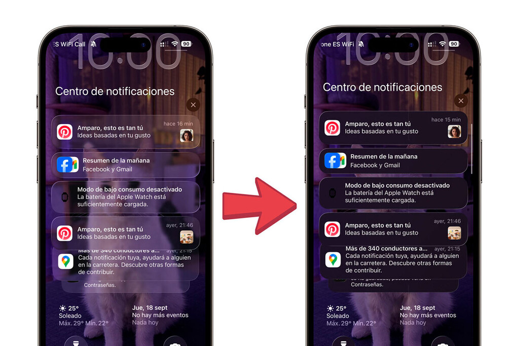 Apple ha tenido que dar marcha atrás con su diseño más llamativo de iOS 26: "Liquid Glass" hace ilegibles las notificaciones