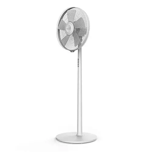 Cecotec Ventilador de pie con Mando a Distancia y Temporizador EnergySilence 540 Smart. 55 W, 5 Aspas de 40 cm de Diámetro, Oscilante, 3 Velocidades, 2 Alturas, Motor de Cobre, Blanco