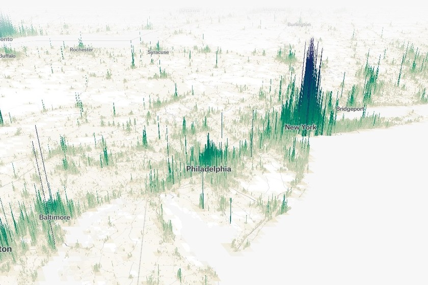 Esta página web te permite visualizar en 3D cuánta gente vive en cada zona del mundo