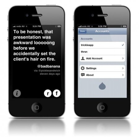 Trickle, un cliente pasivo de twitter para iOS