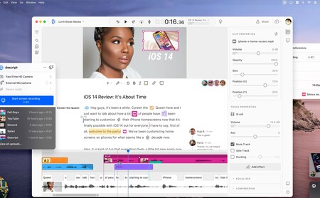 Descript Video, el interesante futuro de la edición multimedia: edita tus vídeos editando sus transcripciones