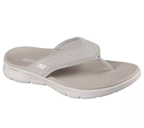 Skechers Go Walk Flex Sandal - Zapatos para Mujer, Gris Pardo, 38 EU