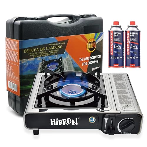 HIBRON Hornillo de Camping Portátil con Maletín 