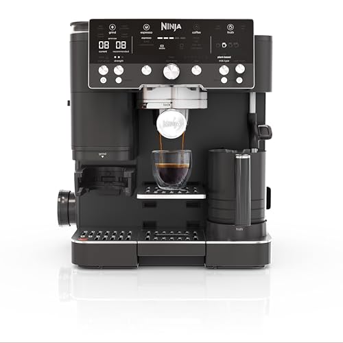 Ninja Luxe Premier Cafetera 3 en 1 para Espresso, Cold Brew y Café de Filtro con Molinillo y Espumador Integrados - 25 Ajustes de Molienda y 4 Preajustes de Espuma - Negro, ES601EUBK