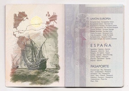 Error histórico en el pasaporte español