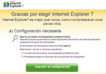 Elimina la página de configuración inicial de Internet Explorer 7