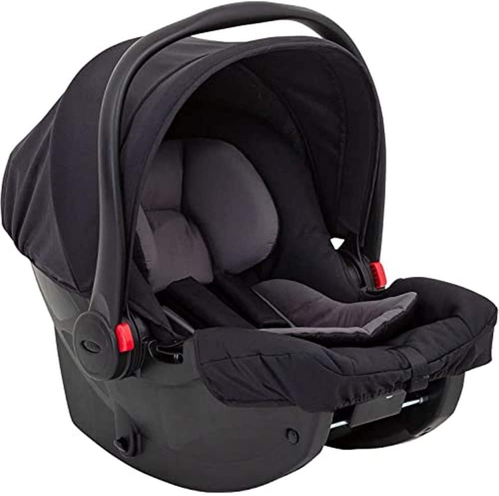 Graco Asiento infantil para automóvil SnugEssentials i-Size (desde el nacimiento hasta los 12 meses aproximadamente, 40-75 cm), compatible con la base ISOFIX, negro / gris