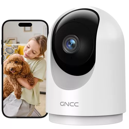 GNCC Camara Vigilancia WiFi Interior 355° PTZ 2K Cámara Vigilancia Interior con Seguimiento