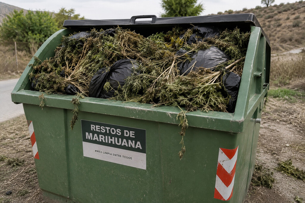 Ni amarillos, ni verdes, ni azules: los nuevos contenedores de este pueblo de Granada son para marihuana. Y están a tope