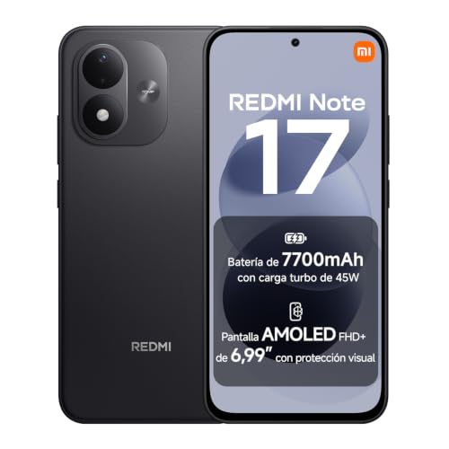 REDMI Note 17, Smartphone 6+256GB, Negro, batería de 7700mAh
