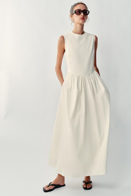 vestido midi combinado